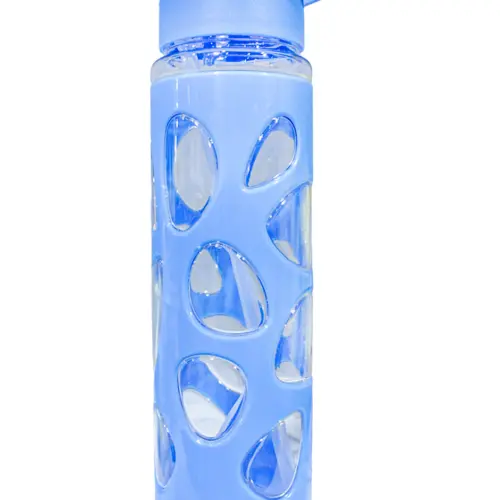 Botella de plástico azul de7.3×7.3x25cm