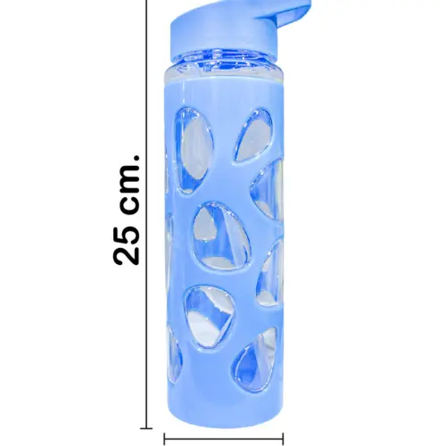 Botella de plástico azul de7.3×7.3x25cm