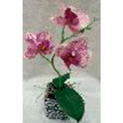 Orquidea artificial con maceta rosa de 5.5x6x25cm
