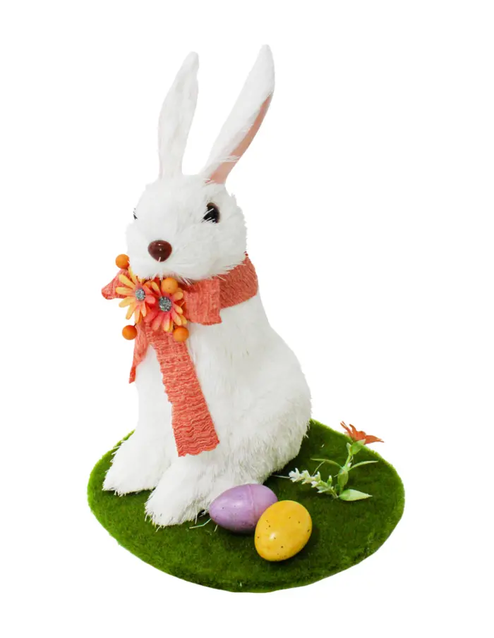 Conejo de fibras naturales con huevos de pascua de 19x17x26cm - Image 2
