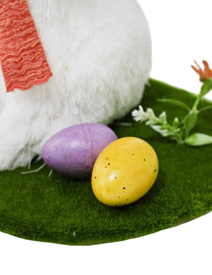 Conejo de fibras naturales con huevos de pascua de 19x17x26cm - Image 3