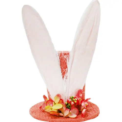 Sombrero con orejas de conejo naranja de 15x15x23cm