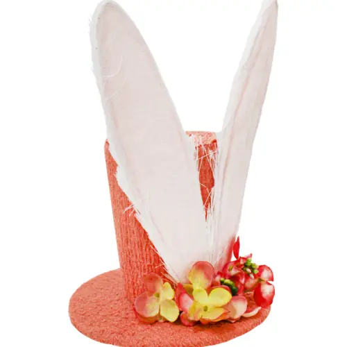 Sombrero con orejas de conejo naranja de 15x15x23cm