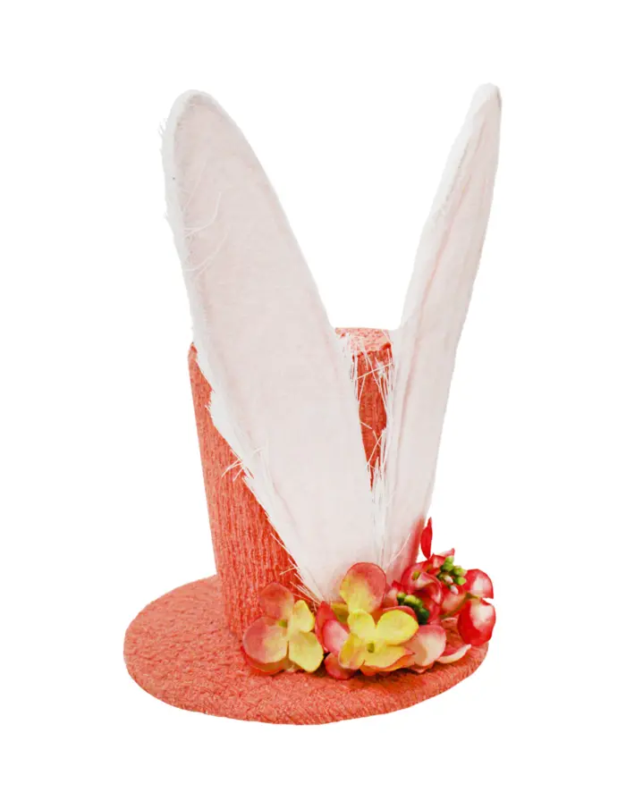 Sombrero con orejas de conejo naranja de 15x15x23cm - Image 2
