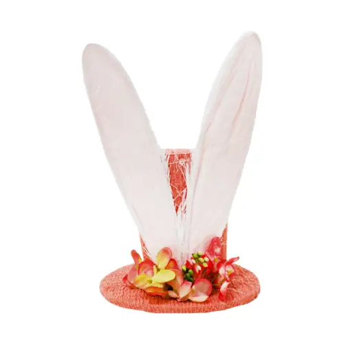 Sombrero con orejas de conejo naranja de 9x9x16cm