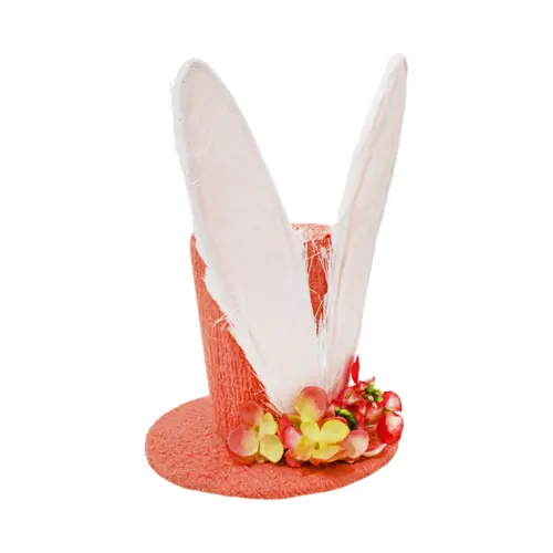 Sombrero con orejas de conejo naranja de 9x9x16cm