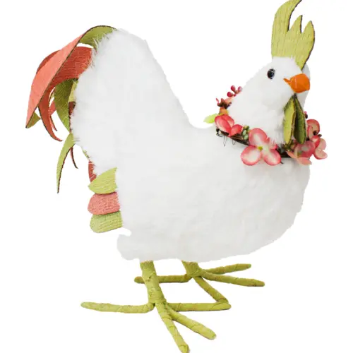Gallo con corona de 38x15x36cm