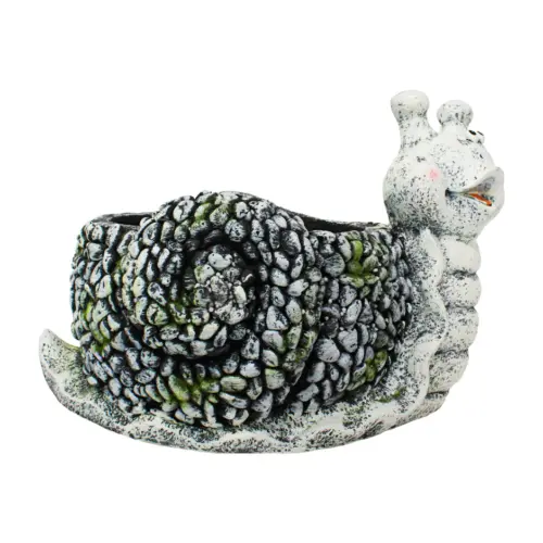 Maceta de poliresina diseño caracol de 58x41x40cm