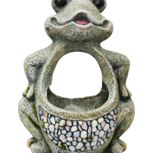 Maceta de poliresina diseño rana de 36x22x50cm