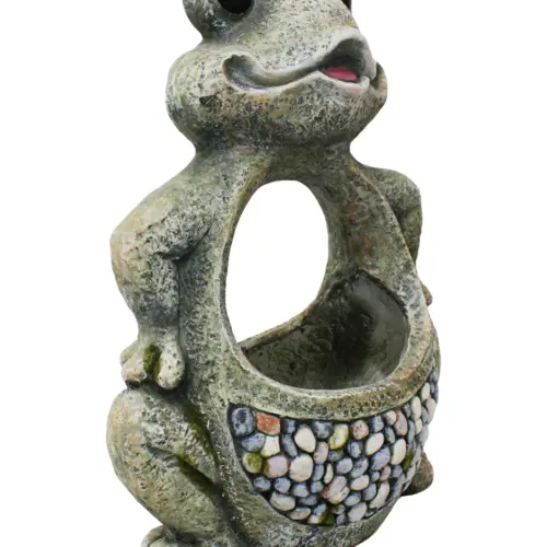 Maceta de poliresina diseño rana de 36x22x50cm