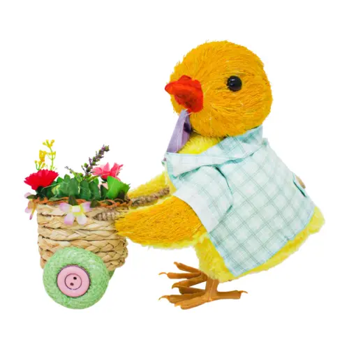 Pato con carreta y huevos de 26x12x27cm