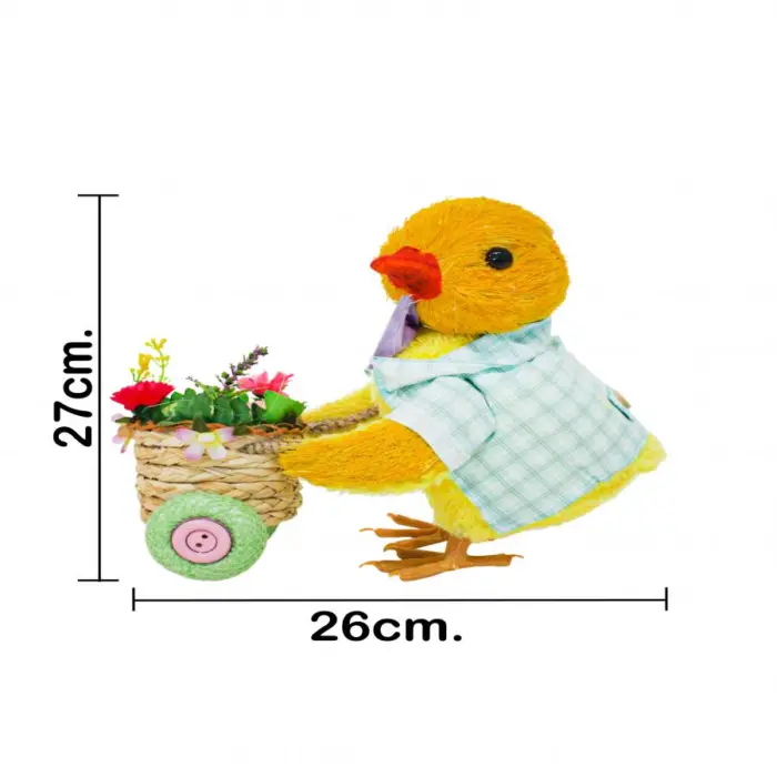 Pato con carreta y huevos de 26x12x27cm - Image 4