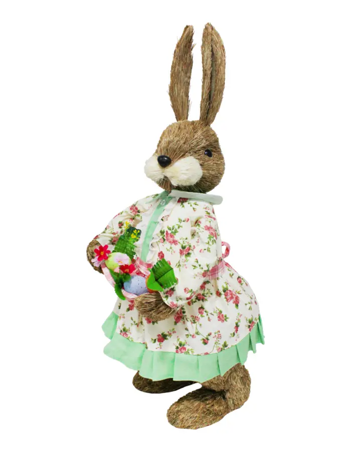 Coneja con vestido y huevos de pascua de colores de 27x28x78cm - Image 2