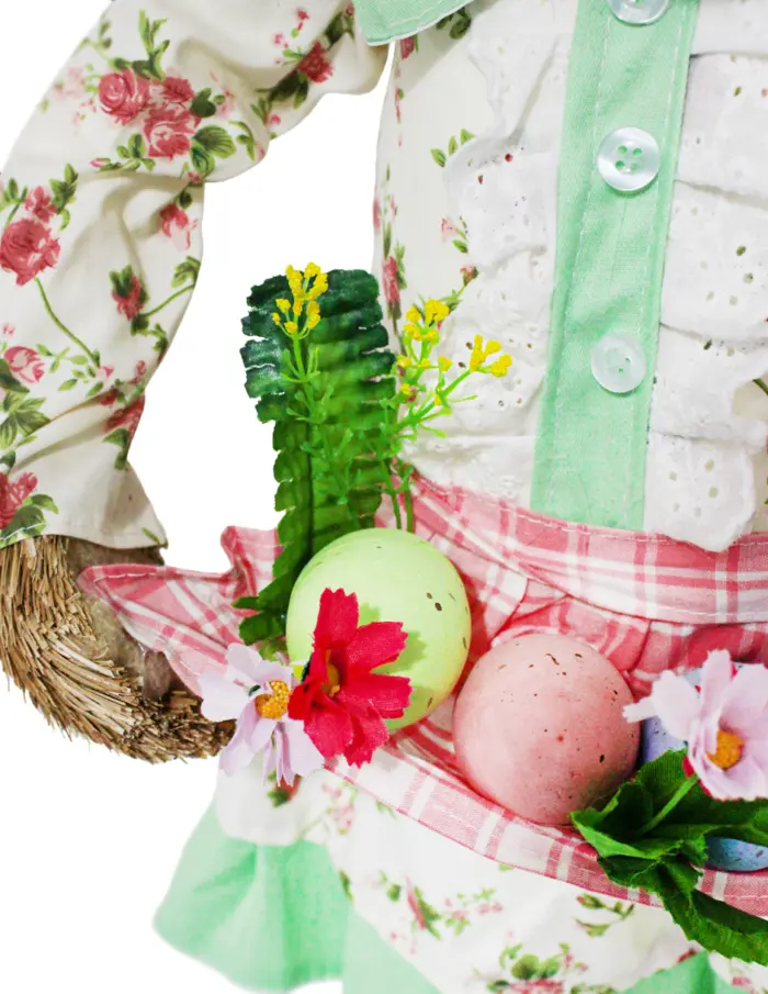 Coneja con vestido y huevos de pascua de colores de 27x28x78cm - Image 3