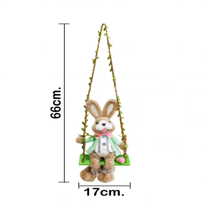 Conejo en columpio vestido de 17x15x66cm - Image 4