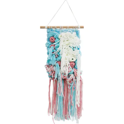 Colgante de macrame multicolor de 21x45x3cm