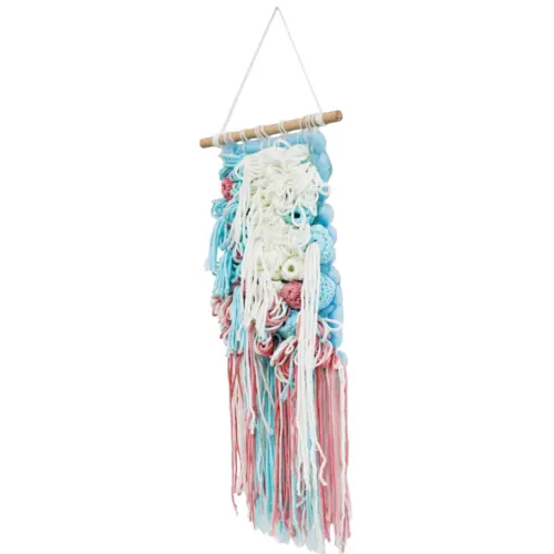 Colgante de macrame multicolor de 21x45x3cm