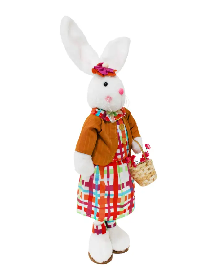 Decoración diseño señora conejo de pie con falta cuadrada de 8x17x69cm - Image 2