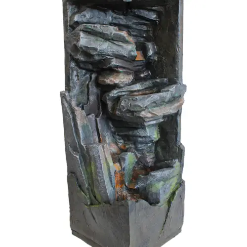 Fuente de agua diseño pila de piedras con luz de 37.5×37.5×102.5cm