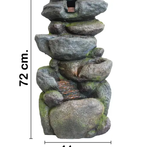 Fuente de agua diseño piedras con luz de 41x29x72cm