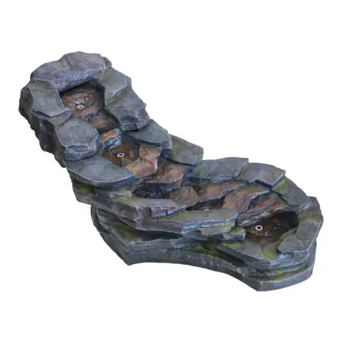 Fuente de agua diseño piedras con cascada con luz de 124x60x61.5cm