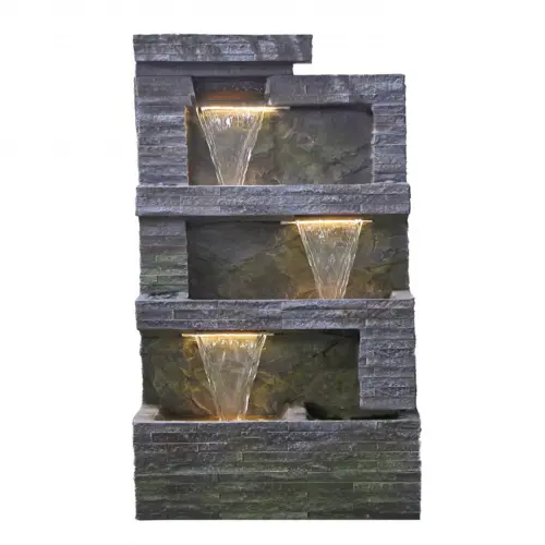 Fuente de agua diseño cascada en 3 niveles de 50×44.5x146cm