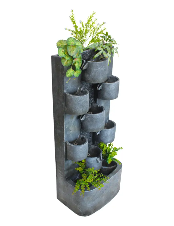 Fuente de agua con baldes diseño piedra de 47x32x114cm - Image 4