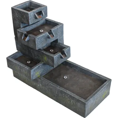 Fuente de piedra diseño de 3 niveles con luz de 82×41.5×66.5cm