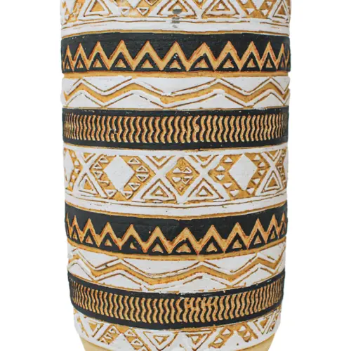 Maceta de cemento redonda garigoleada de 15.5×15.5x27cm