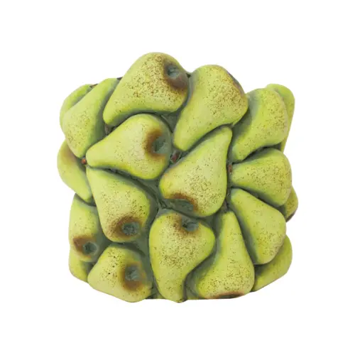 Maceta de cemento con peras verdes de 15x15x14cm