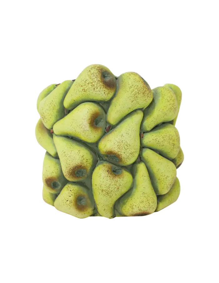 Maceta de cemento con peras verdes de 15x15x14cm - Image 2