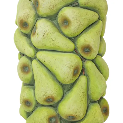 Maceta de cemento con peras verdes de 17.5×17.5×23.5cm
