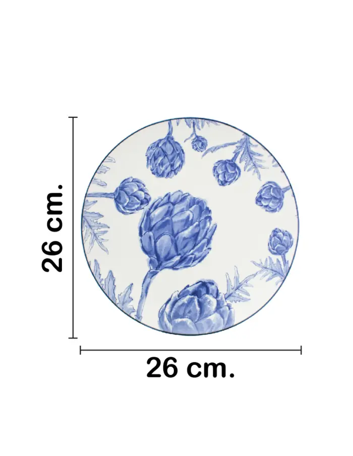 Plato diseño alcachofa azul de 26x26x3cm - Image 2