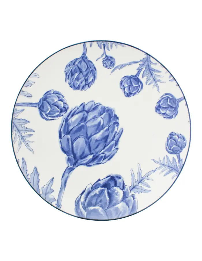 Plato diseño alcachofa azul de 26x26x3cm - Image 3