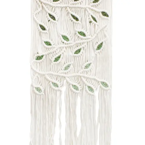 Colgante de macrame diseño hojas de 60x34x1cm