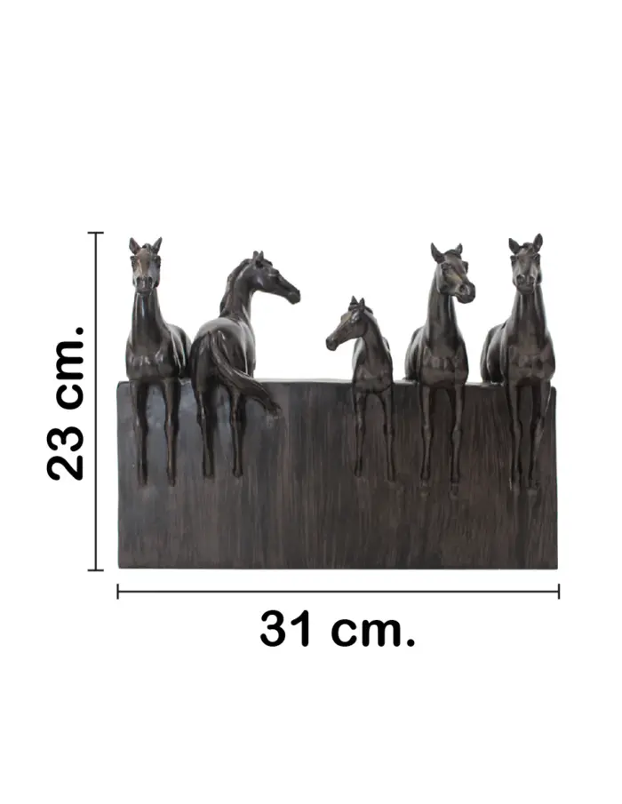 Base con caballos de poliresina de 31x16x23cm - Image 2