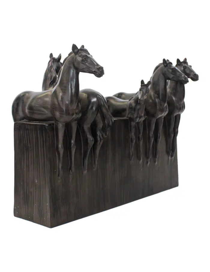 Base con caballos de poliresina de 31x16x23cm - Image 3