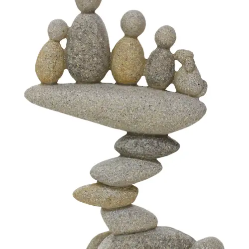 Escultura de piedras apiladas de poliresina de 12.5×4.5x18cm