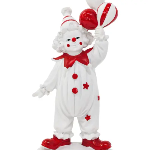 Payaso blanco con globos de poliresina de 10×6.5×19.5cm
