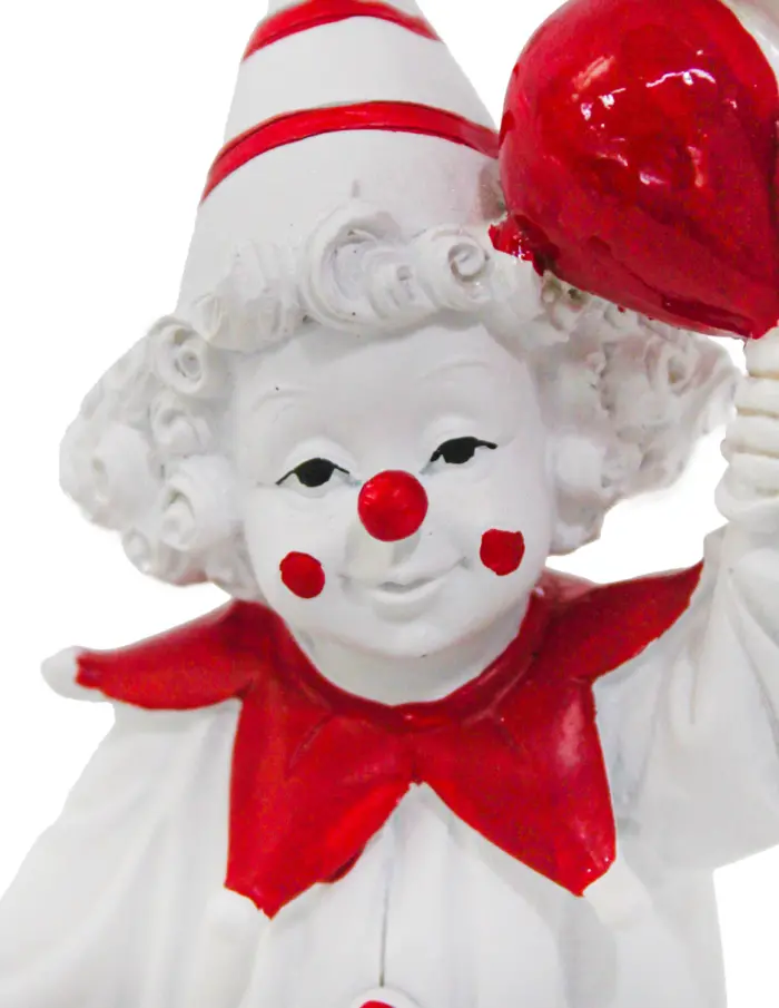 Payaso blanco con globos de poliresina de 10x6.5x19.5cm - Image 4