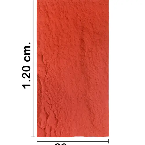 Recubrimiento de pared diseño roca color ladrillo de 120x60x3cm