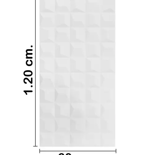 Recubrimiento de pared diseño cuadrados blanco de 120x60x2.5cm