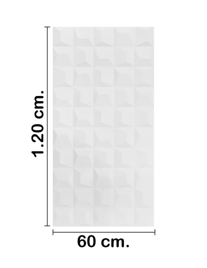 Recubrimiento de pared diseño cuadrados blanco de 120x60x2.5cm - Image 2