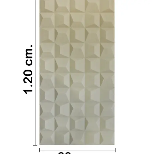 Recubrimiento de pared diseño cuadrados 3D kaki de 120x60x2.5cm