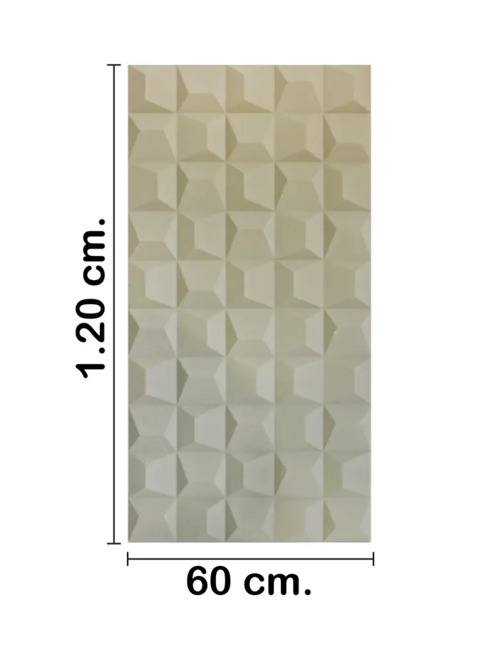 Recubrimiento de pared diseño cuadrados 3D kaki de 120x60x2.5cm - Image 2