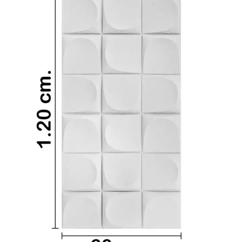 Recubrimiento de pared diseño tridimensional blanco de 120x60x2.5cm