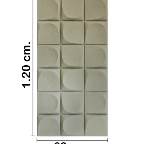 Recubrimiento de pared diseño tridimensional kaki de 120x60x2.5cm