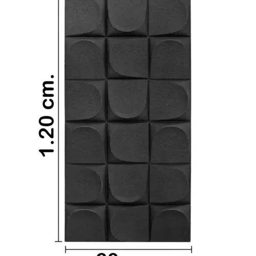 Recubrimiento de pared diseño tridimensional gris de 120x60x2.5cm