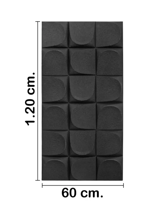 Recubrimiento de pared diseño tridimensional gris de 120x60x2.5cm - Image 2