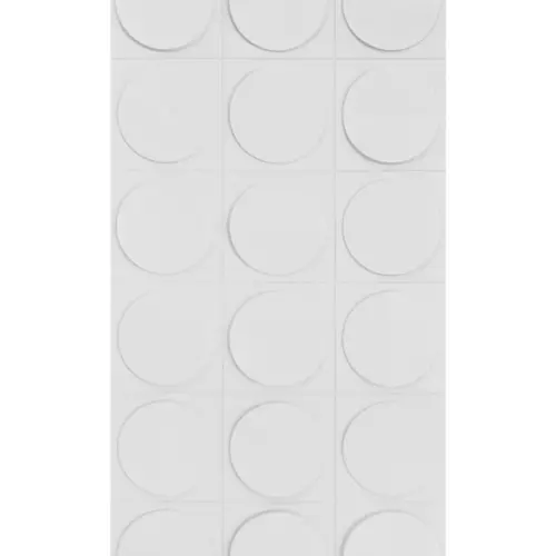Recubrimiento de pared con círculos blanco de 120x60x2.5cm